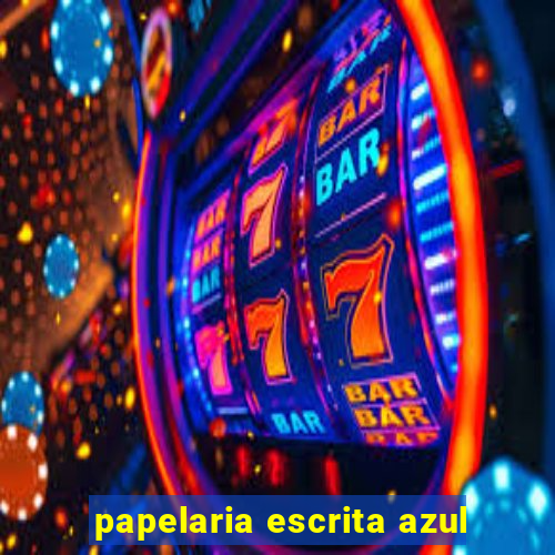 papelaria escrita azul