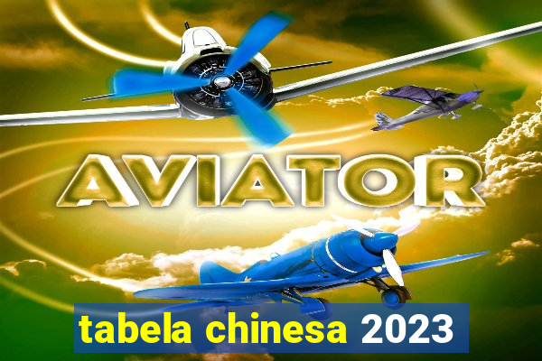 tabela chinesa 2023