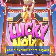 como excluir conta bigwin