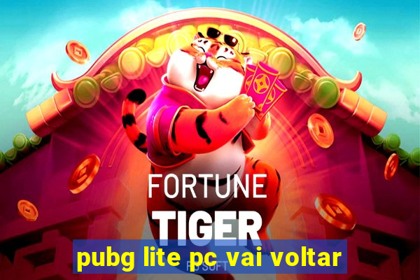 pubg lite pc vai voltar