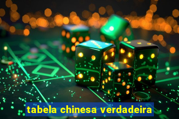 tabela chinesa verdadeira